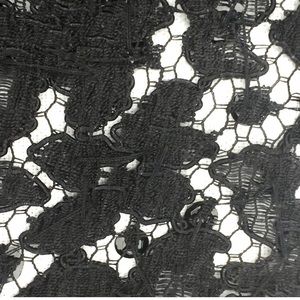 Black sequined lace shirt long sleeves